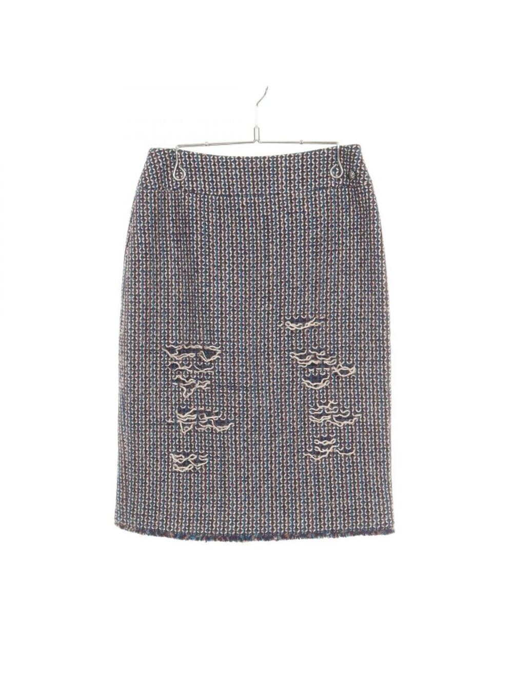 Chanel Skirt 08A Lion Button Tweed Multicolor Wool